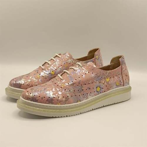 Jenny Pudra Deri Çiçek Desenli Kadın Sneaker - 4