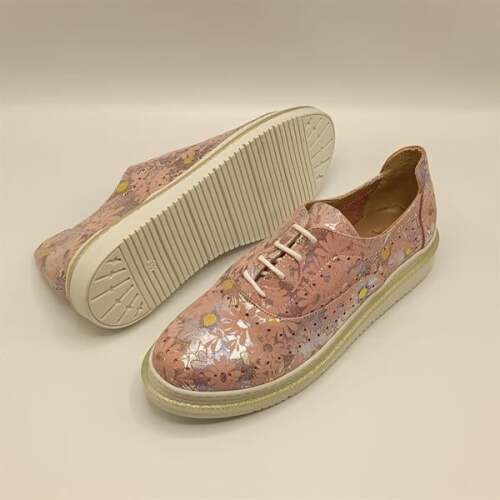 Jenny Pudra Deri Çiçek Desenli Kadın Sneaker - 5