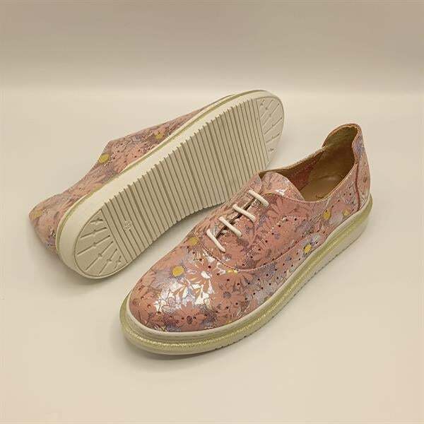 Jenny Pudra Deri Çiçek Desenli Kadın Sneaker - 5