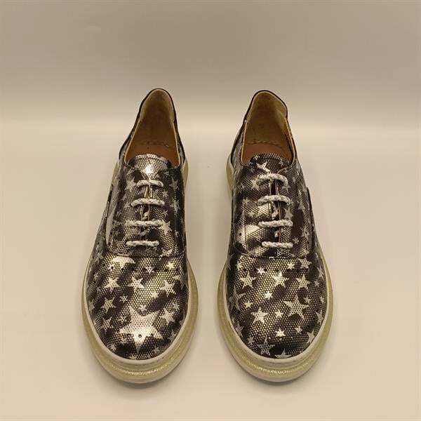 Jenny Siyah Deri  Yıldız Desenli Kadın Sneaker - 3