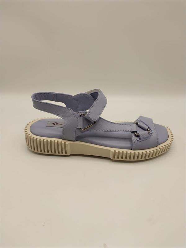 Juana Mavi Gerçek Deri Sandalet – Rahat ve Şık Kadın Sandalet - 1