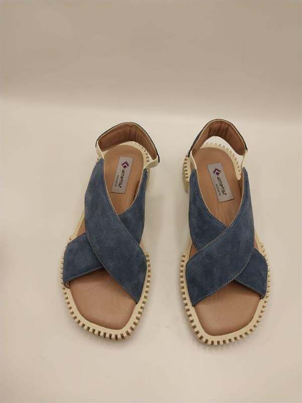 Juana Sandalet – Lacivert Süet | Günlük - 2