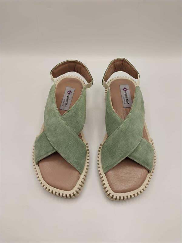 Juana Sandalet – Yeşil Süet | Canlı & Modern Tasarım - 1