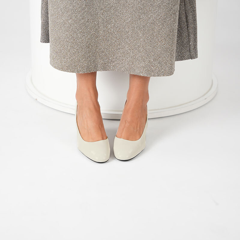 Kaila Krem Deri Kalın Topuklu Kadın Ayakkabı - 3