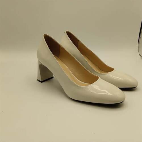 Kaila Krem Deri Kalın Topuklu Kadın Ayakkabı - 2