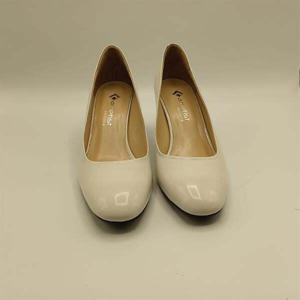 Kaila Krem Deri Kalın Topuklu Kadın Ayakkabı - 3