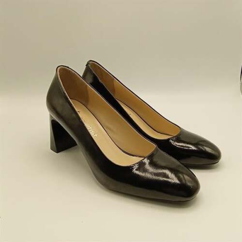 Kaila Siyah Deri Kalın Topuklu Kadın Ayakkabı - 2