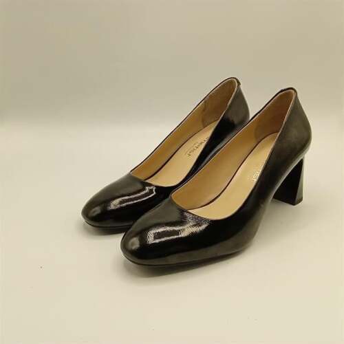 Kaila Siyah Deri Kalın Topuklu Kadın Ayakkabı - 4