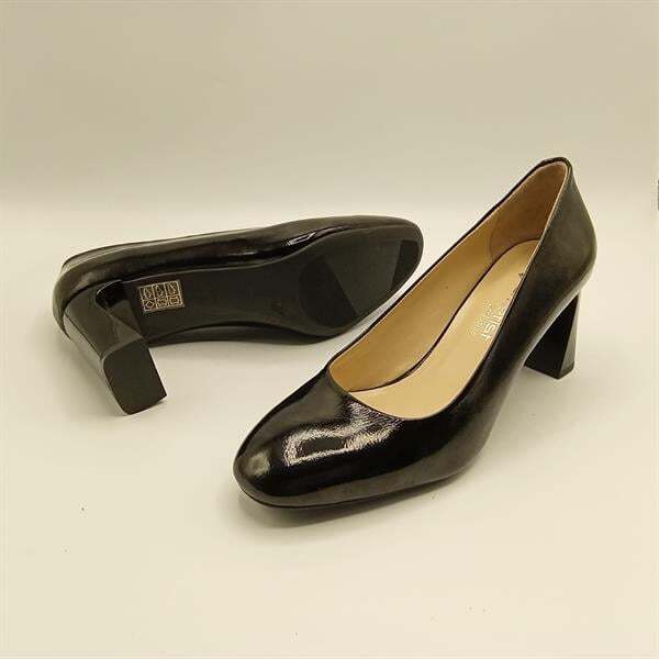 Kaila Siyah Deri Kalın Topuklu Kadın Ayakkabı - 5