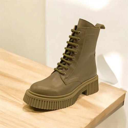 Khaki Haki Deri Kadın Postal - 3