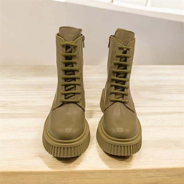 Khaki Haki Deri Kadın Postal - 5