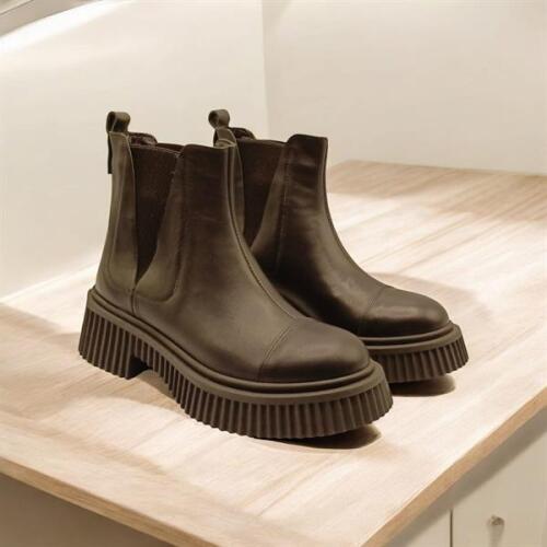 Lizbon Siyah Deri Kadın Bot - 2