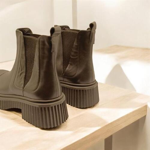 Lizbon Siyah Deri Kadın Bot - 6