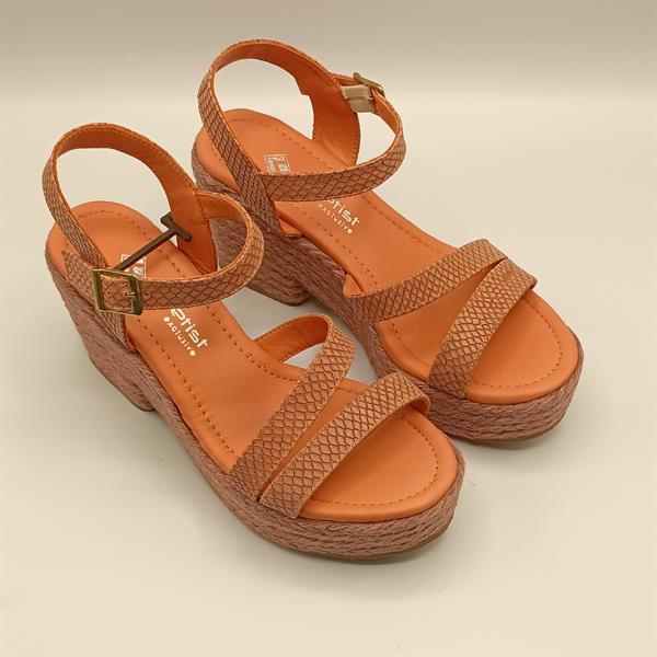 Lonna Narçiçeği Deri Dolgu Topuk Kadın Sandalet - 2