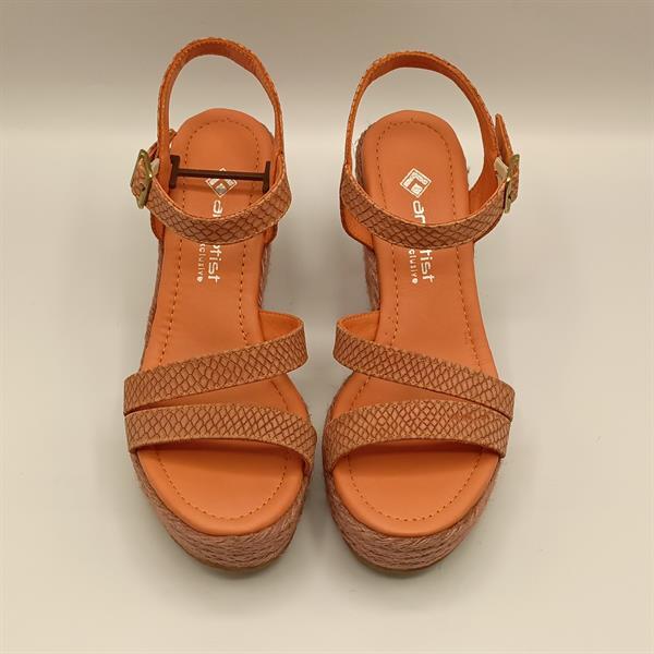 Lonna Narçiçeği Deri Dolgu Topuk Kadın Sandalet - 3