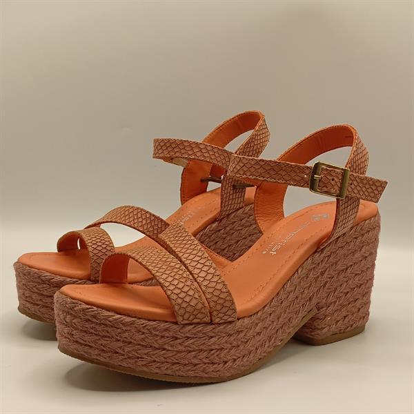 Lonna Narçiçeği Deri Dolgu Topuk Kadın Sandalet - 4