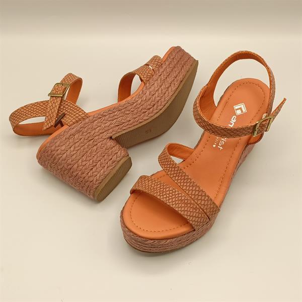 Lonna Narçiçeği Deri Dolgu Topuk Kadın Sandalet - 5