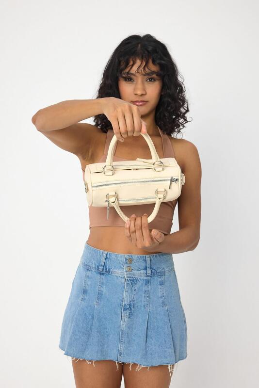 Lorena Bej Çok Gözlü Kadın El Çantası - 7