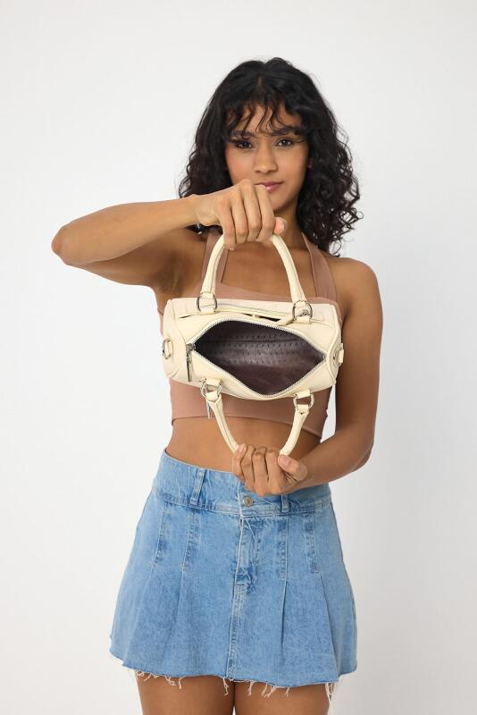 Lorena Bej Çok Gözlü Kadın El Çantası - 8