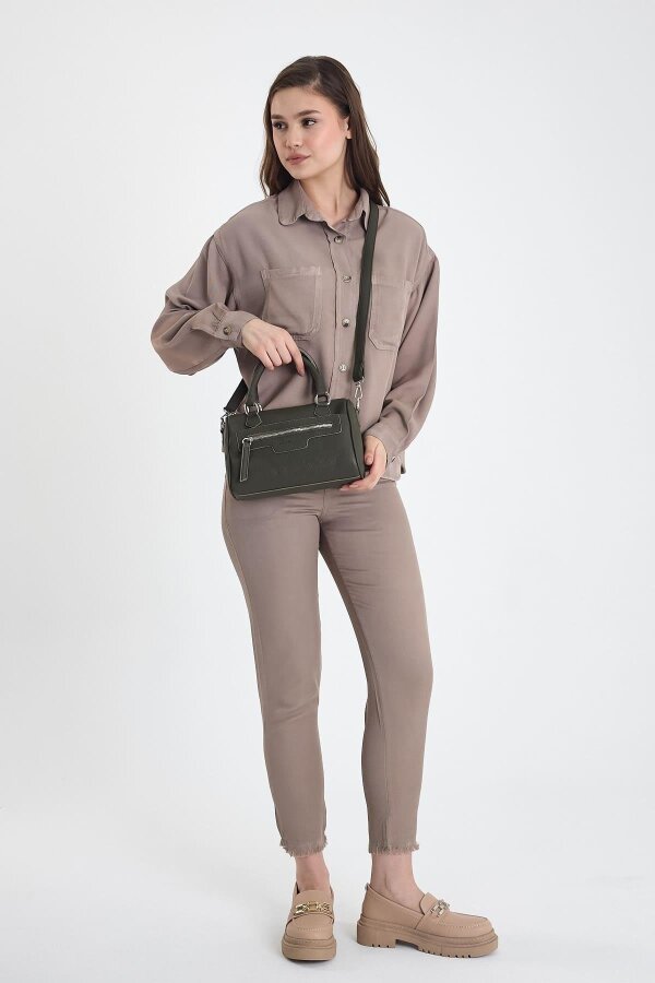 Lorena Haki Çok Gözlü Kadın El Çantası - 2