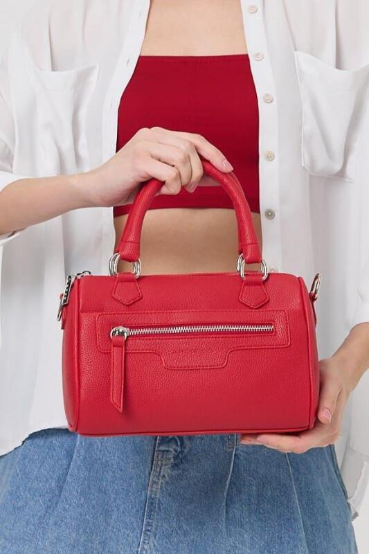 Lorena Kırmızı Çok Gözlü Kadın El Çantası