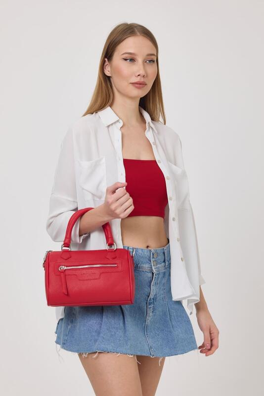 Lorena Kırmızı Çok Gözlü Kadın El Çantası - 4