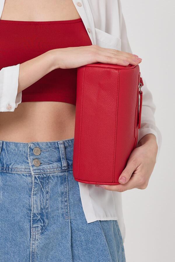 Lorena Kırmızı Çok Gözlü Kadın El Çantası - 5