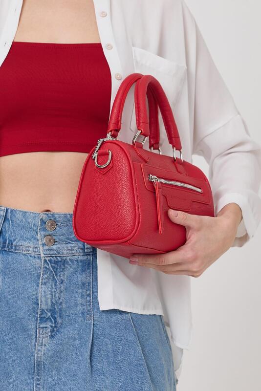 Lorena Kırmızı Çok Gözlü Kadın El Çantası - 6