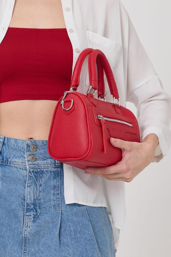 Lorena Kırmızı Çok Gözlü Kadın El Çantası - 6