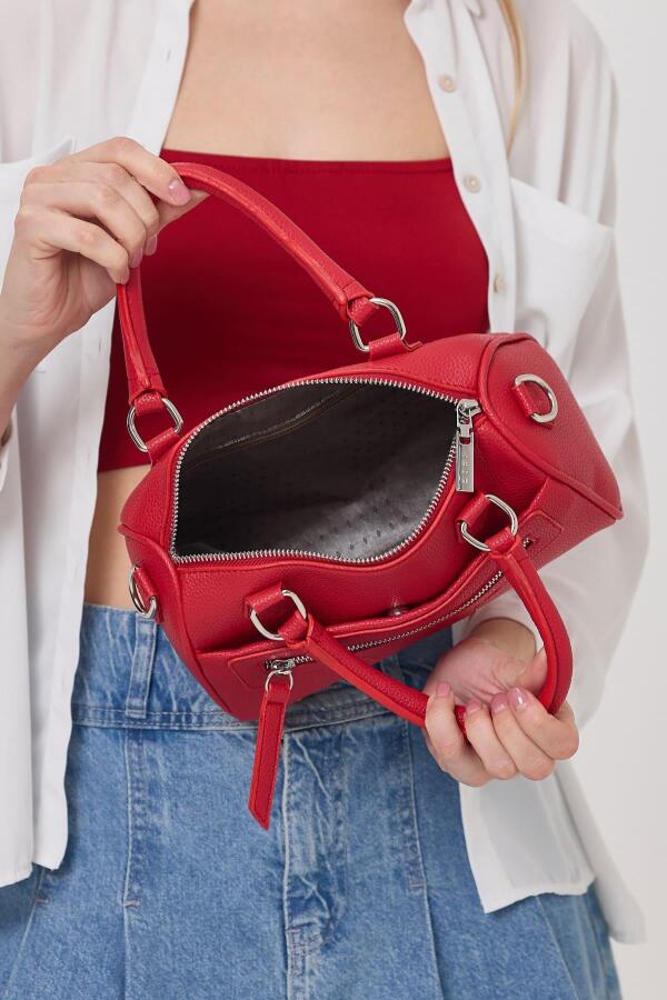 Lorena Kırmızı Çok Gözlü Kadın El Çantası - 7