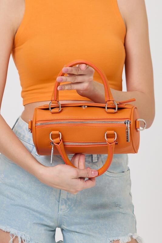 Lorena Turuncu Çok Gözlü Kadın El Çantası - 3