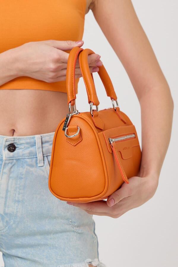 Lorena Turuncu Çok Gözlü Kadın El Çantası - 5