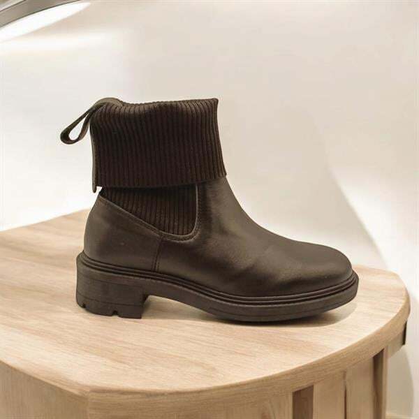 Marin Siyah Deri Kadın Chelsea Bot - 1