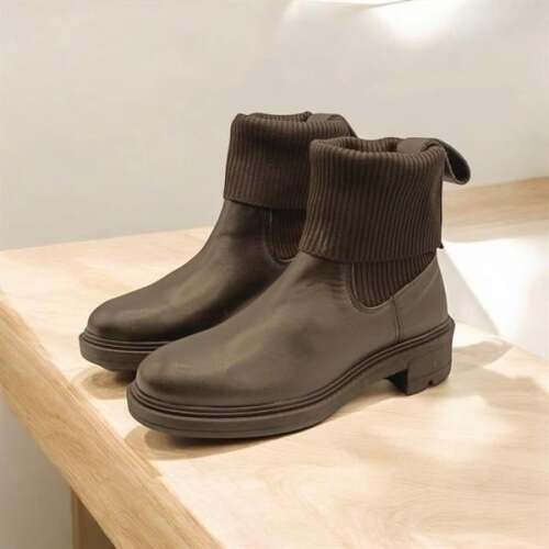 Marin Siyah Deri Kadın Chelsea Bot - 6