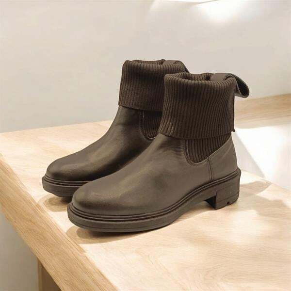 Marin Siyah Deri Kadın Chelsea Bot - 6