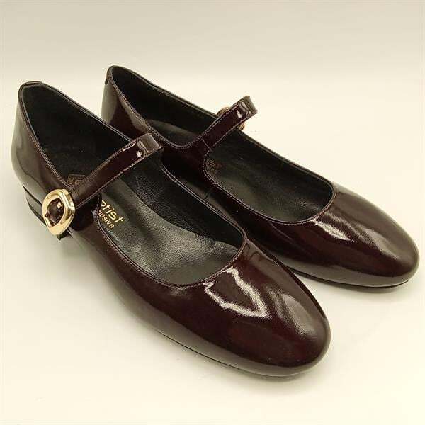 Marry Bordo Parlak Deri Küt Burun Kısa Topuklu Kadın Ayakkabı - 1