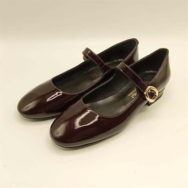 Marry Bordo Parlak Deri Küt Burun Kısa Topuklu Kadın Ayakkabı - 2