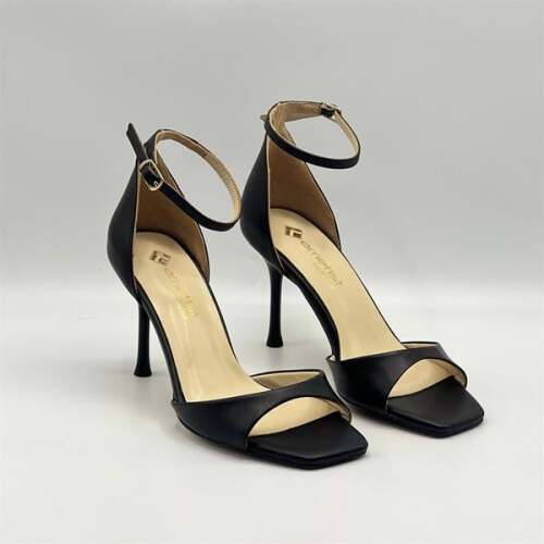 Marta %100 Gerçek Deri Siyah Topuklu Sandalet – Milano Ökçe, Neolit Taban - 2