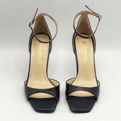 Marta %100 Gerçek Deri Siyah Topuklu Sandalet – Milano Ökçe, Neolit Taban - 3