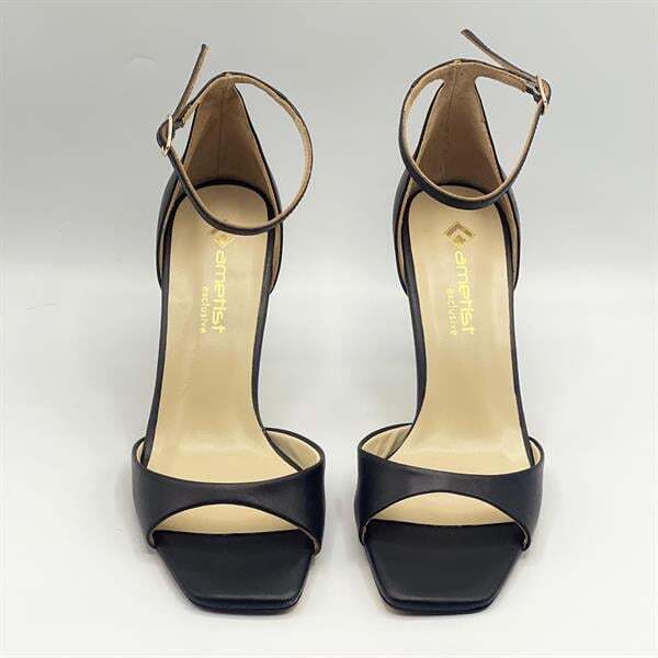 Marta %100 Gerçek Deri Siyah Topuklu Sandalet – Milano Ökçe, Neolit Taban - 3