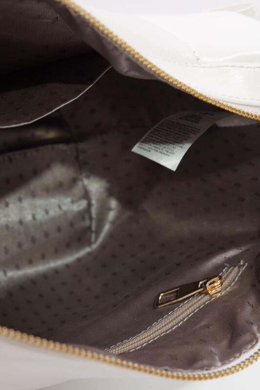 Martina Beyaz Kırışık Mat Rugan Kadın Omuz Ve Çapraz Çantası - 6