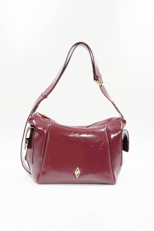 Martina Bordo Kırışık Mat Rugan Kadın Omuz Ve Çapraz Çantası