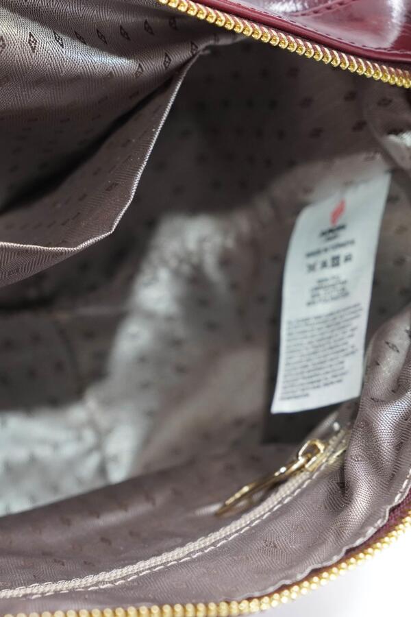 Martina Bordo Kırışık Mat Rugan Kadın Omuz Ve Çapraz Çantası - 5