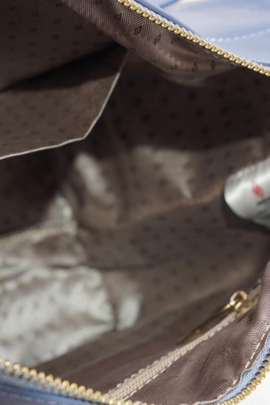 Martina Mavi Kırışık Mat Rugan Kadın Omuz Ve Çapraz Çantası - 5