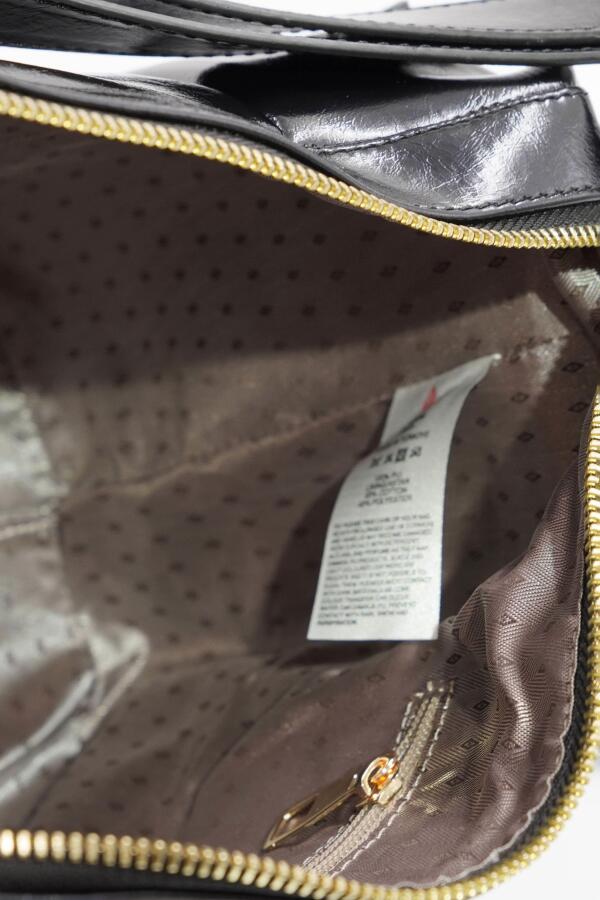 Martina Siyah Kırışık Mat Rugan Kadın Omuz Ve Çapraz Çantası - 5