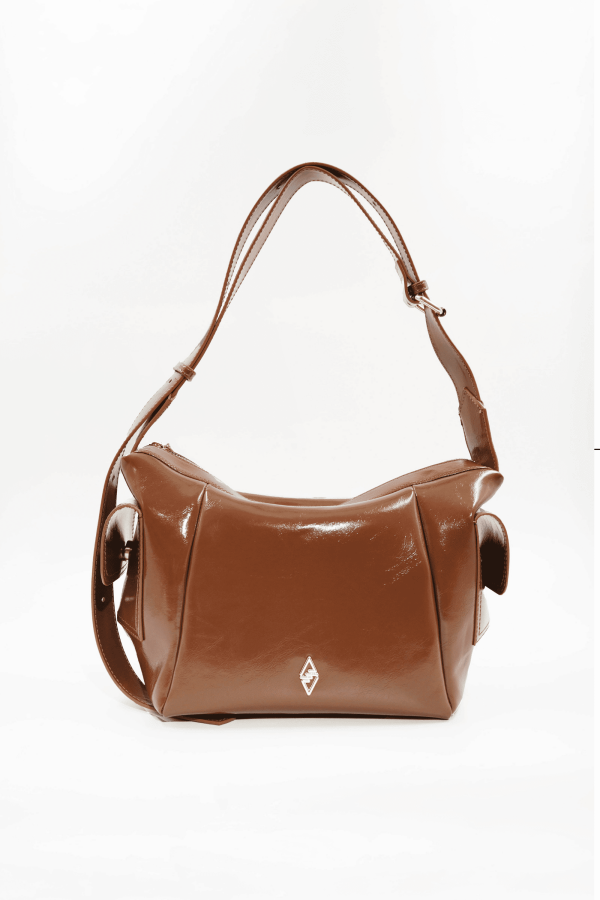 Martina Taba Kırışık Mat Rugan Kadın Omuz Ve Çapraz Çantası - 1