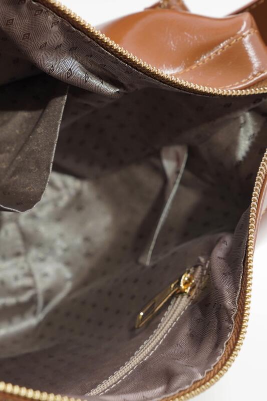 Martina Taba Kırışık Mat Rugan Kadın Omuz Ve Çapraz Çantası - 5