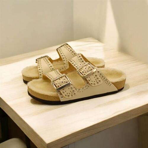 Mina Kışlık Ortopedik Bej Kadın Terlik - 4