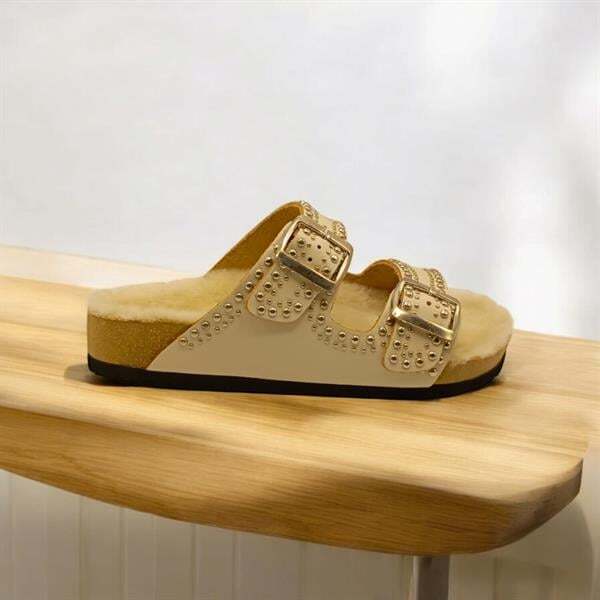 Mina Kışlık Ortopedik Bej Kadın Terlik - 7