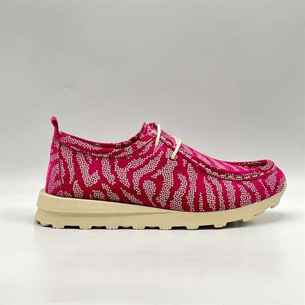 Monica Fuşya-Beyaz Desenli Süet Kadın Loafer – Hakiki Deri & 3 cm Termolight Taban - 6